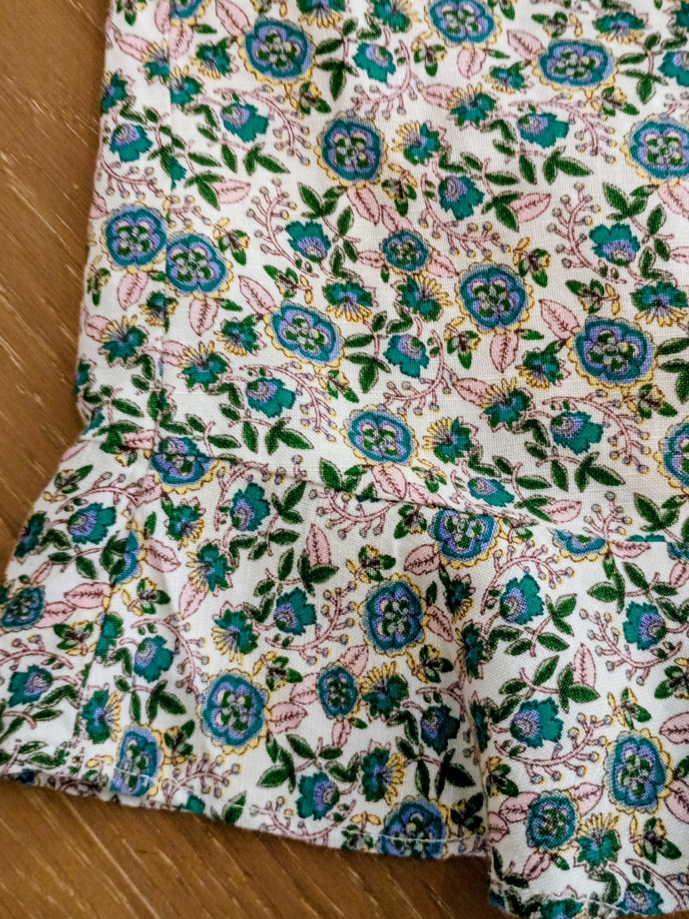 Loft Women's Ruffle Floral Paisley Skirt Size 10 Linen/Viscose